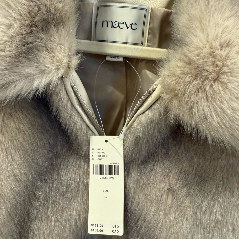 Maeve Cropped Faux-Fur Coat - Picture 8 of 9